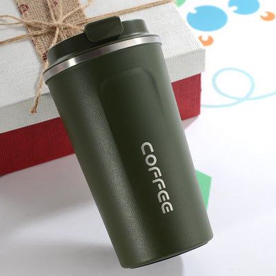 Insulated steel coffee mug shown in Pink