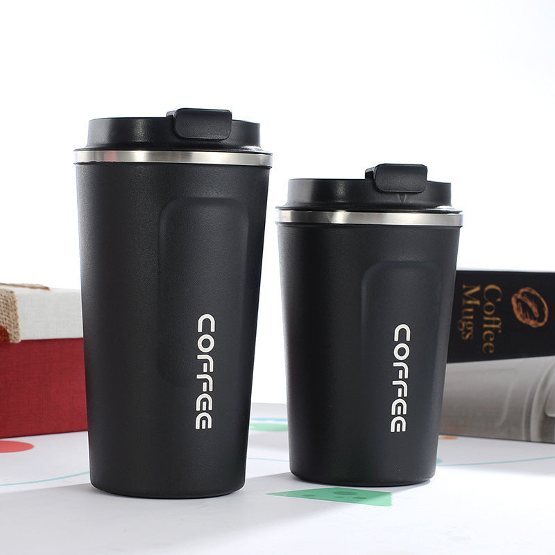 Insulated steel coffee mug shown in White