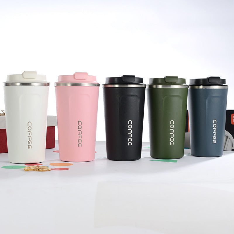 Insulated steel coffee mug double-wall construction detail