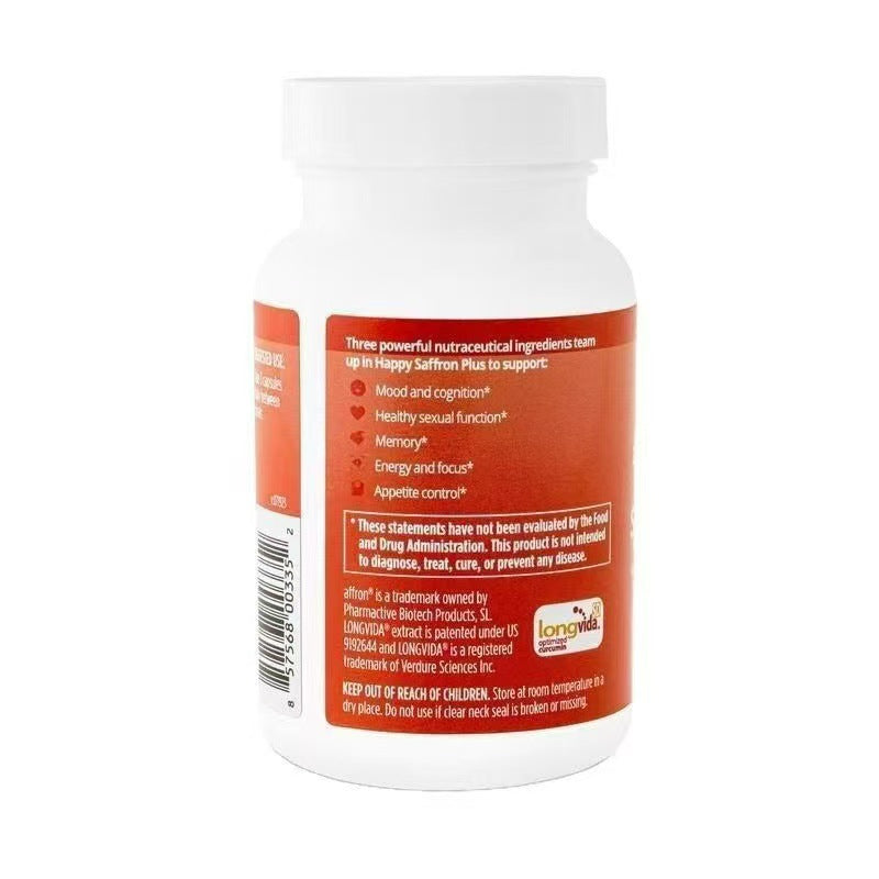 HAPPY SAFFRON PLUS Saffron Capsules for Mood Support and Wellness