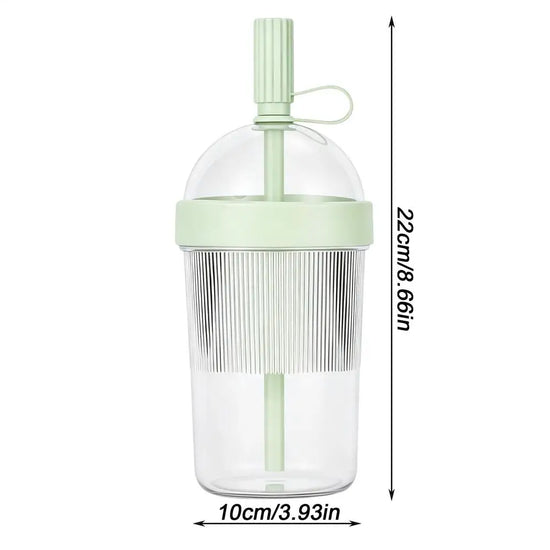 Reusable coffee cup with lid, side profile view